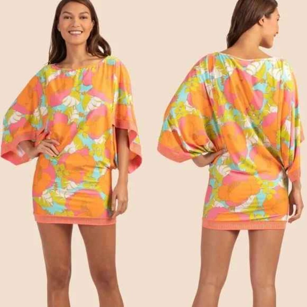 🪸🌾HOST Pic🌾🪸 Trina Turk Playa De Flor Stretch Tunic Top/Cover Up Dress L-XL